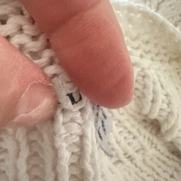 Specialty House White Crochet Sweater Cardigan Vest Large Button Boho Fisherman - Picture 10 of 11